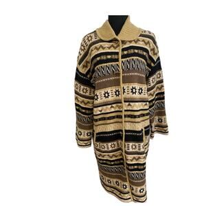 Vintage Chaverie' Japan‎ neutral colored jacket tribal pattern Boho Tribal
